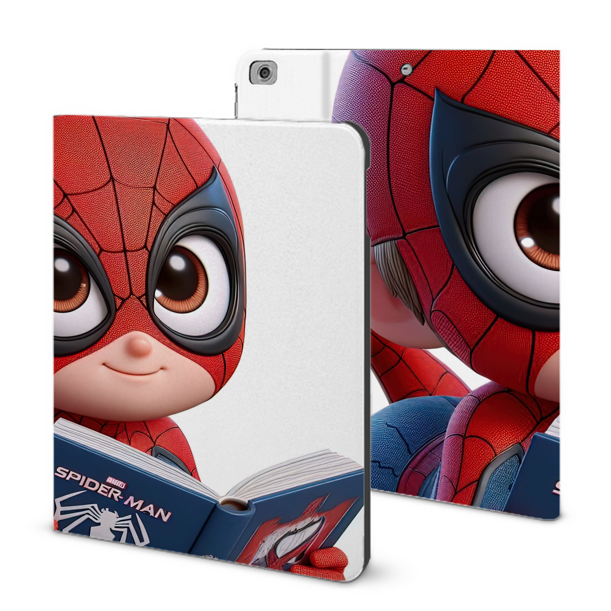 （画像用） Spider Man スパイダーマン IPad ケース ブック型 PUレザー TPU 耐衝撃 軽量 薄型 ペン収納なし 全面保護 IPad 各モデル対応